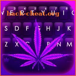 Purple Neon Weed Keyboard Background icon