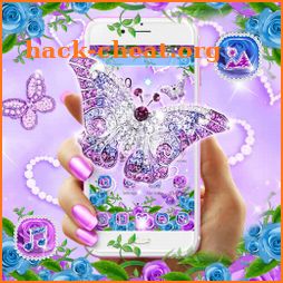 Purple Rose Diamond Butterfly Theme icon