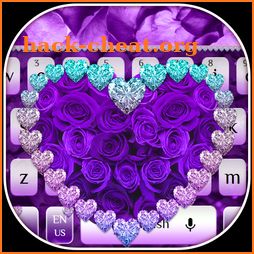 Purple Roses Diamonds Keyboard icon