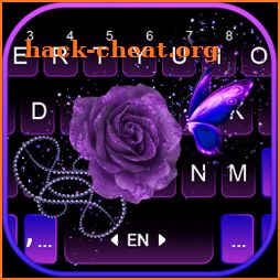 Purple Rosy Black Keyboard Background icon