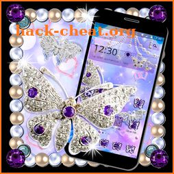 Purple shiny Diamond Butterfly Theme icon
