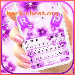 Purple Shiny Flowers Keyboard Background icon