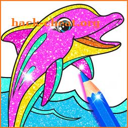 Rainbow Glitter Coloring Book: Dolphin Waterpark icon