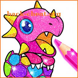 Rainbow Glitter Coloring Book Dragons icon