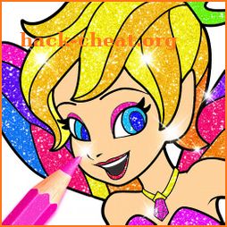 Rainbow Glitter Coloring Book Fairies icon