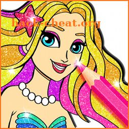Rainbow Glitter Coloring Book Mermaids icon