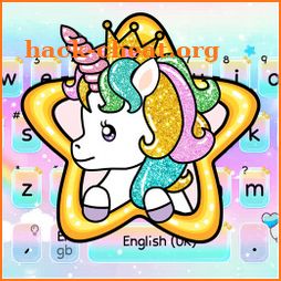 Rainbow Glitter Unicorn Keyboard Theme icon