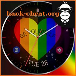 Rainbow Love analog watch face icon