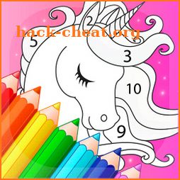 Rainbow Unicorns Coloring Book by Numbers icon