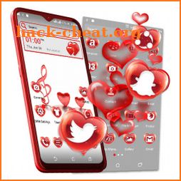 Red Glass Heart Launcher Theme icon