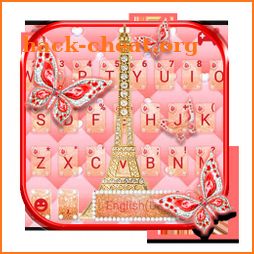 Red Glitter Paris Keyboard Theme icon