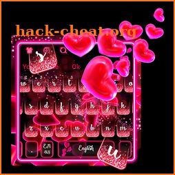 Red Love Heart Sparkling Keyboard Theme icon