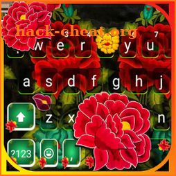 Red Mexican Flowers Keyboard Background icon