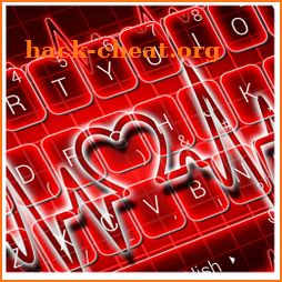 Red Neon Heart Keyboard Theme icon