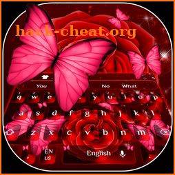 Red Rose Butterfly Keyboard icon