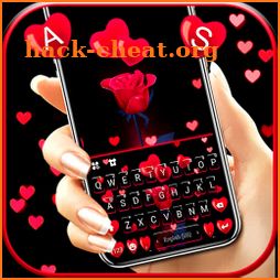 Red Rose Hearts Keyboard Background icon
