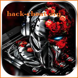 Red Rose Metal Skull Launcher Theme icon