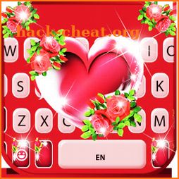 Red Roses Heart Keyboard Background icon