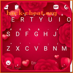 Red Roses Hearts Keyboard Background icon