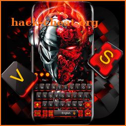 Red Tech Metallic Skull keyboard icon