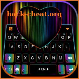 RGB Neon Heart Keyboard Background icon