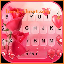 Romantic Heart Roses Keyboard Background icon