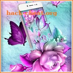 Romantic Purple Butterfly Flower Theme icon