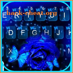 Rose Blue Butterfly Keyboard Background icon