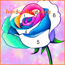 Rose color by number: Coloring games offline icon