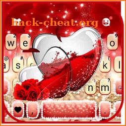 Rose Glass Hearts Keyboard Background icon