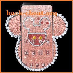 Rose Gold Glitter Cute Mouse Theme icon