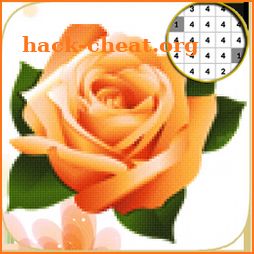 Rose Yellow Flowers Color By Number- PixelArt icon