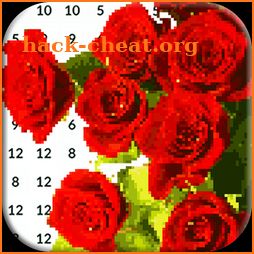Roses Pixel Art: Flowers Color by Number icon