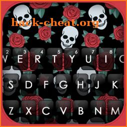 Roses Skull Keyboard Background icon