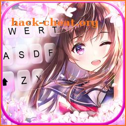 Sakura Anime Girl Keyboard Background icon