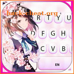 Sakura Breeze Girl Keyboard Background icon