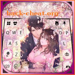 Sakura Couple Love Keyboard Background icon