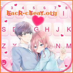 Sakura Love Hug Keyboard Background icon