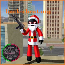 Santa Claus Stickman Rope Hero Gangstar Crime icon