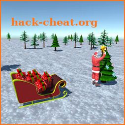 Santa sleigh 3D icon