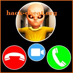 Scary Baby in Yellow Horror Video Call & Chat icon