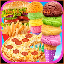 School Lunch Food - Kids Menu Pizza & Ice Cream icon