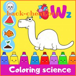 science coloring book icon