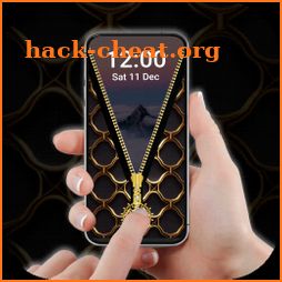 Screen Lock – Gold Zip Locker icon