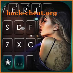 Sexy Tattoo Girl Keyboard Background icon