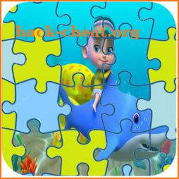 Shark jigsaw baby puzzle icon