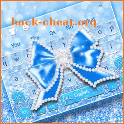 Shine Blue Glitter Diamond Bow keyboard Theme icon