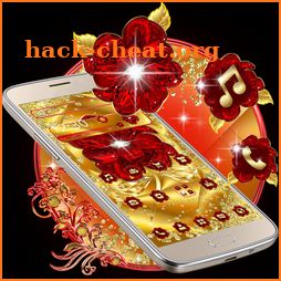 Shine Gold Red Rose Theme icon
