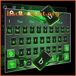 Shiny Black Green Metallic Keyboard Theme icon