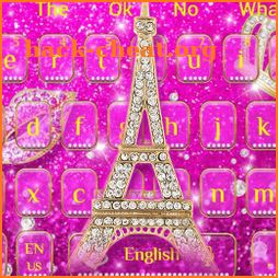 Shiny Glittering Pink Paris Tower Keyboard Theme icon